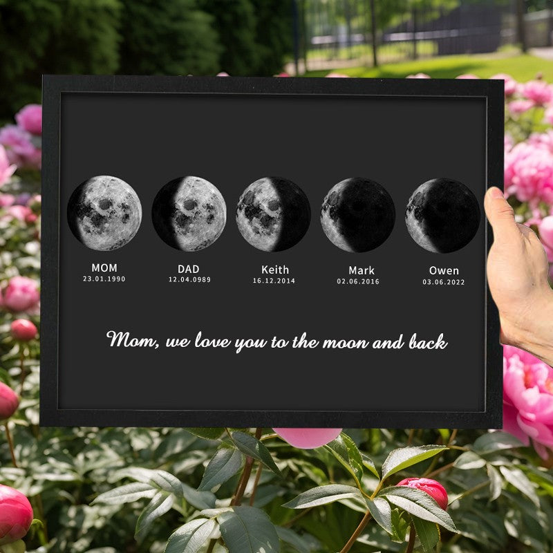 Personalized Moon Phase Wood Frame Family Keepsake Gifts Mother's Day Gift