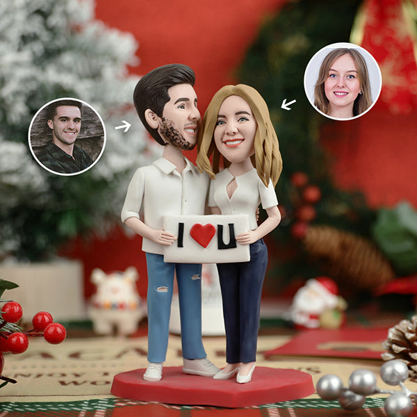 Double Bobblehead Fully Body Custom Bobblehead With Text Gift For Couple