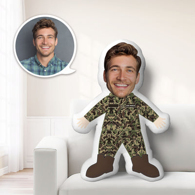 Custom Marine Veterans Army Soldier  Airforce MiniMe Pillow Face Pillow Personalized Marine Veterans Army Soldier  Airforce Pillow