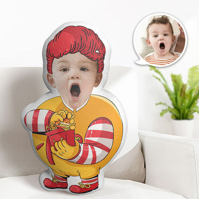 Custom Red Hair Face French Fries Burger Minime Pillow Personalized Photo Minime Doll