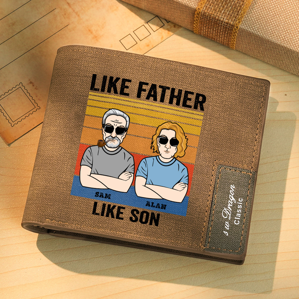 Father's Day Gifts Custom Wallet Like Father Like Son Personalized Wallet Men's Bifold Wallet for Him