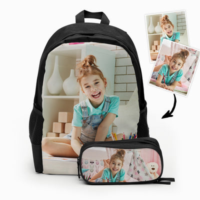 Back To School Custom Photo Backpack And Pencil Case Set
