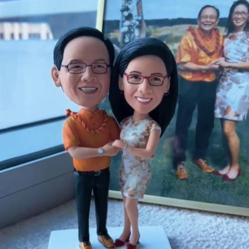 Double Bobblehead Fully Body Custom Bobblehead With Text Gift For Couple