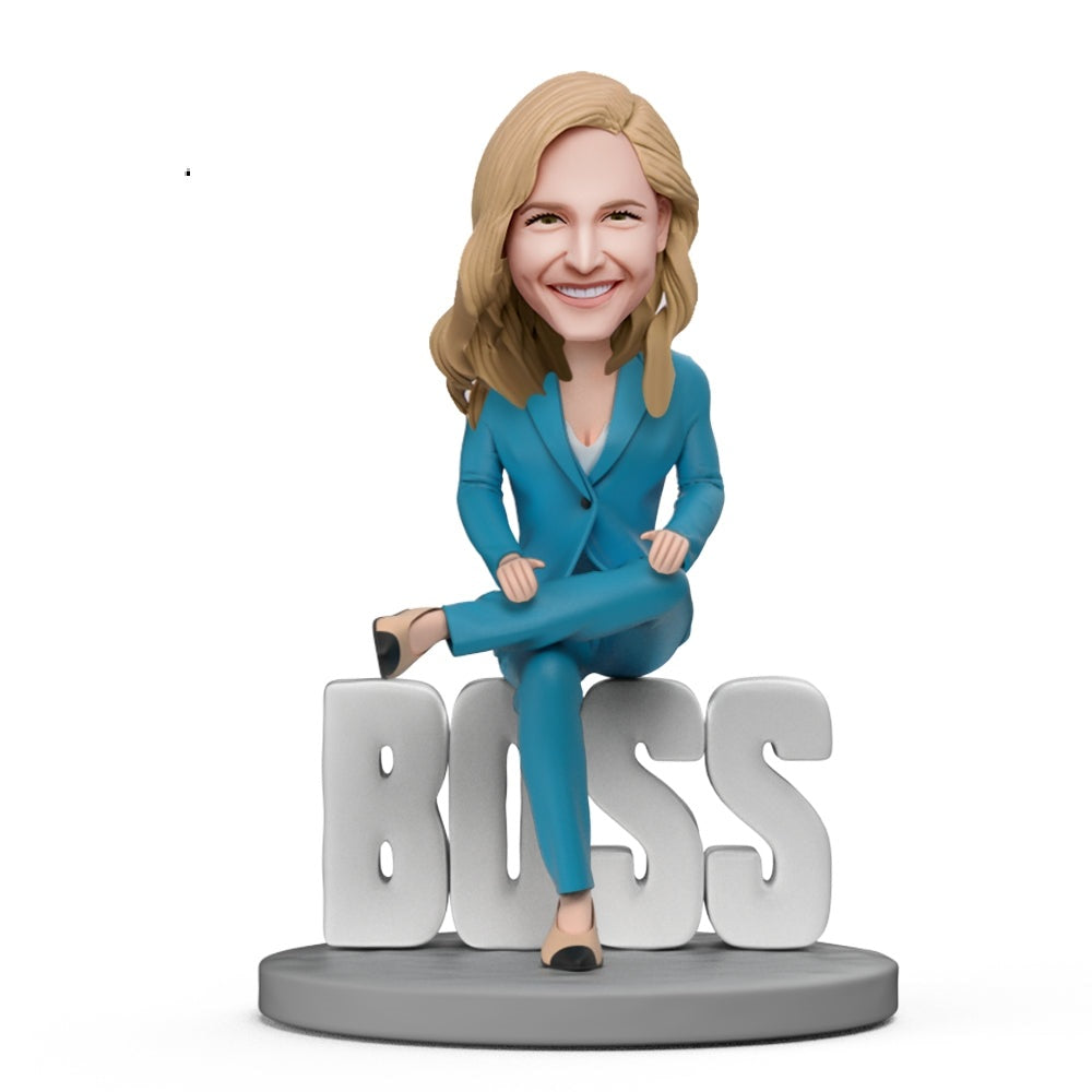 Gift For Lady Boss Custom Bobblehead Domineering Boss with Text