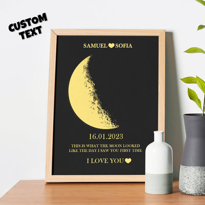Personalized Moon Phase Frame Custom Lunar Phase Special Date Decor Moon Phases Wall Art