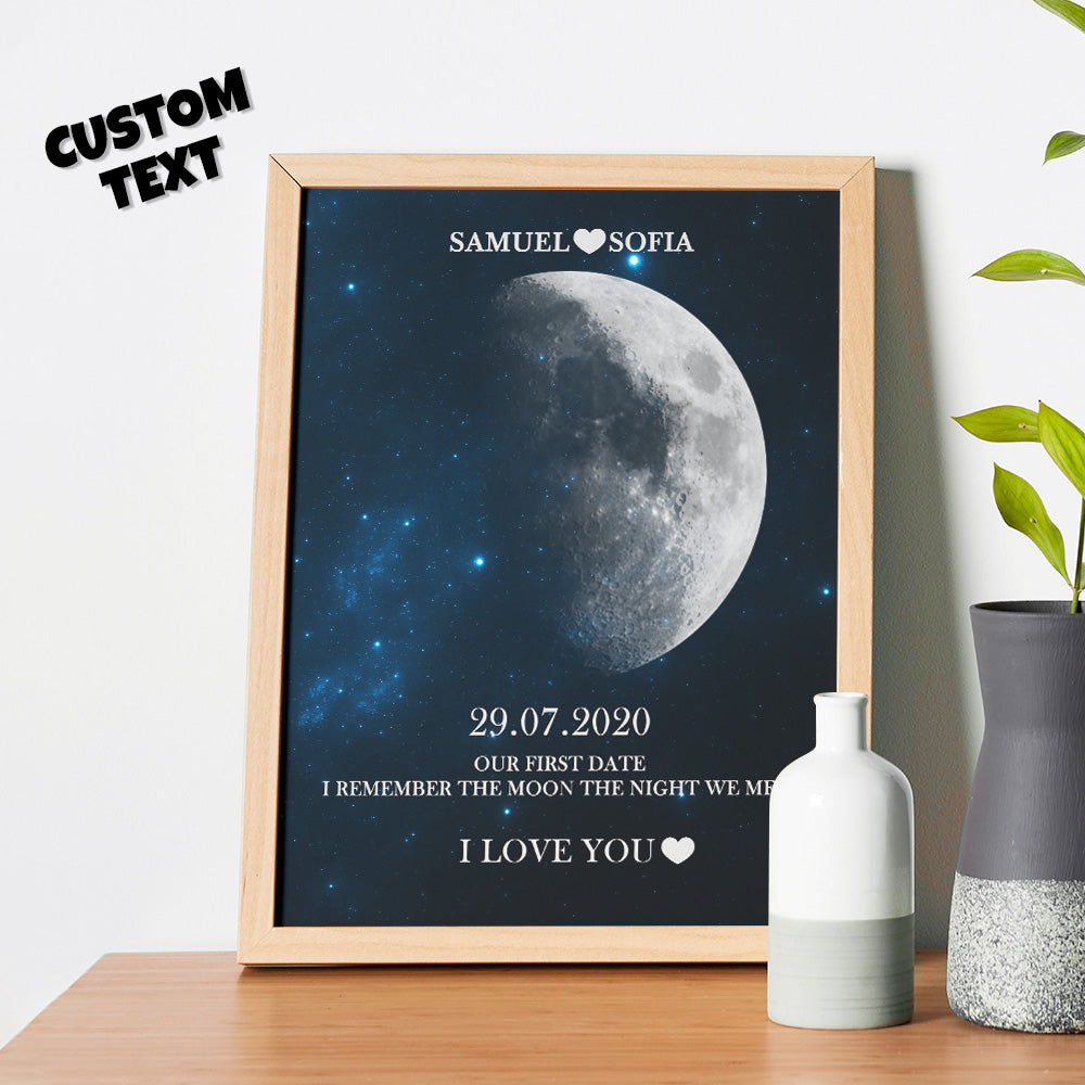Custom Moon Phase Print Frame Anniversary Gifts for Her