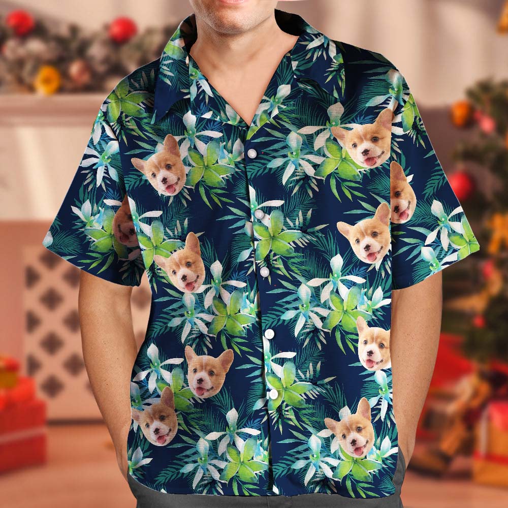 Custom Face Hawaiian Shirt  Personalized Photo Shirt All Over Print Tropical Style
