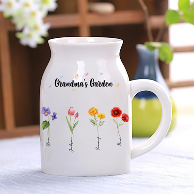 Personalized Grandma's Garden Custom Birth Month Flower Family Vase Mother's Day Gifts