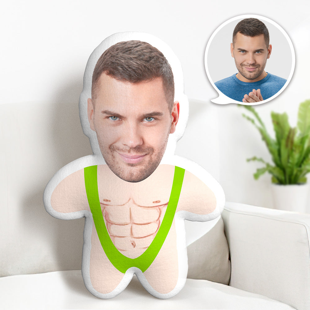 Christmas Gifts Pillow Face Mankini Minime Throw Pillow Custom Face Gifts Personalized Photo Minime Pillow