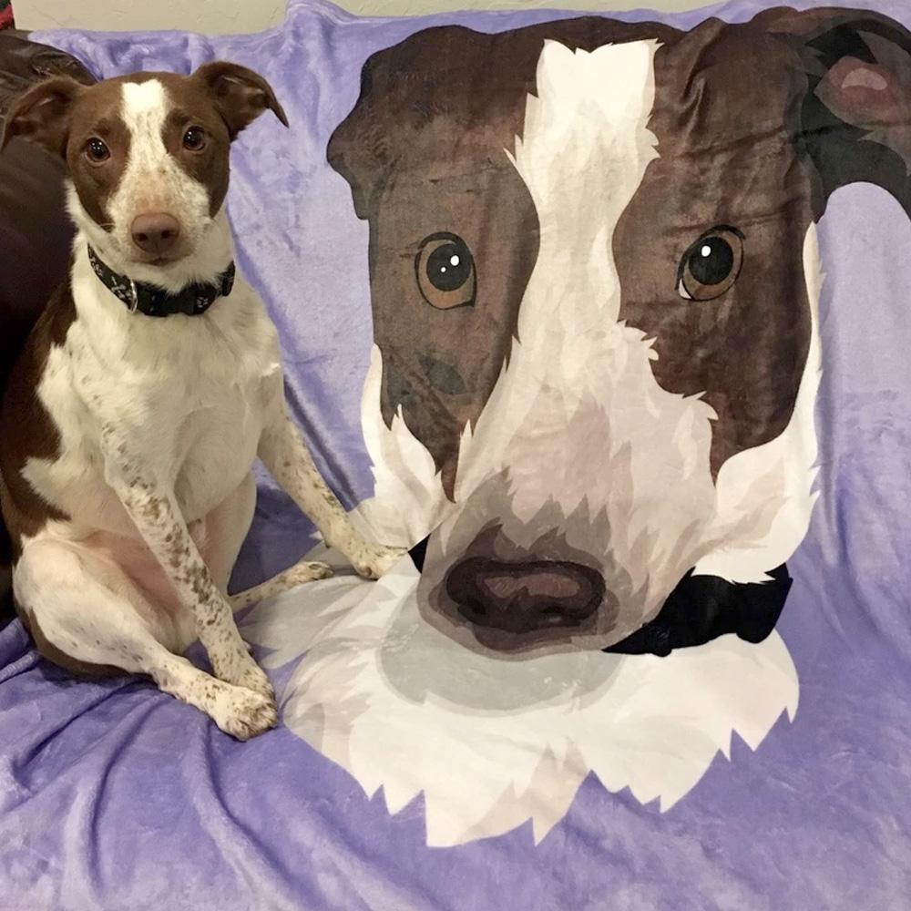 Custom Dog Blankets Personalized Pet Photo Blankets Painted Art Portrait Fleece Blanket Best Gift 2021 Dog Portrait Blanket