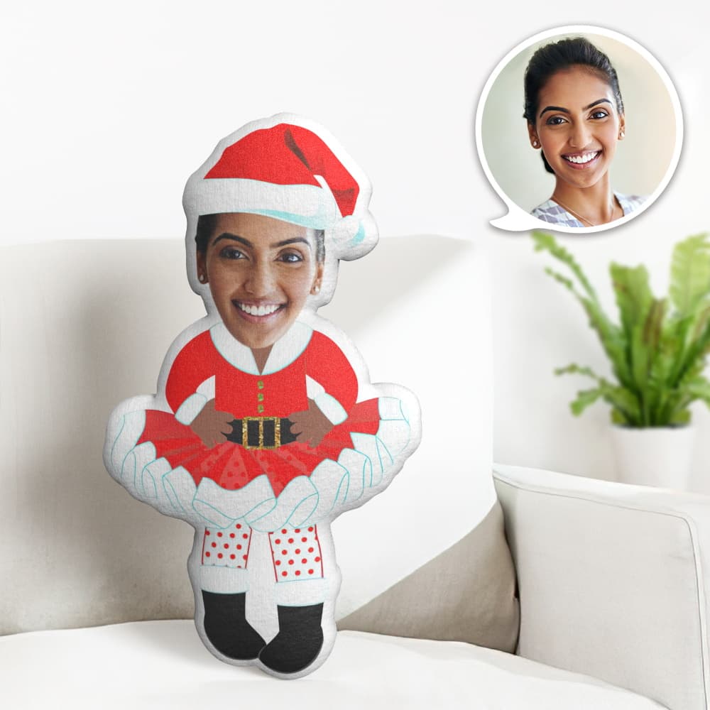 Custom Face Pillow Personalized Photo Pillow Polka Dot Christmas Skirt MiniMe Pillow Gifts for Christmas