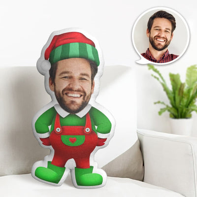 Custom Face Pillow Personalized Photo Pillow Christmas Suspenders MiniMe Pillow Gifts for Christmas - auphotoblanket