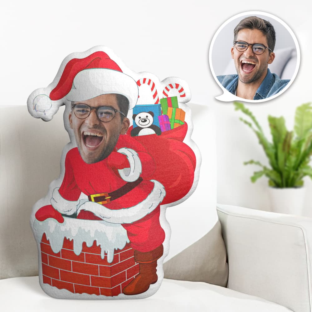 Custom Face Pillow Personalized Photo Pillow Chimney Gift Santa Claus MiniMe Pillow Gifts for Christmas