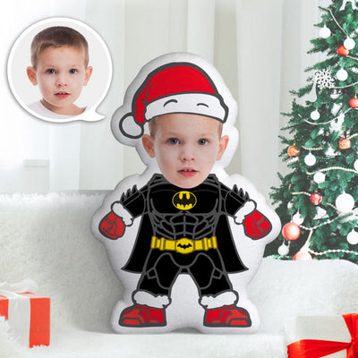 Custom Face Pillow Personalized Photo Pillow Batman MiniMe Pillow Gifts for Chirstmas - auphotoblanket