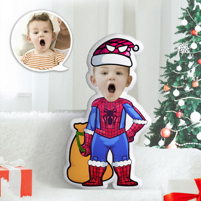 Custom Face Pillow Personalized Photo Pillow Spider-Man MiniMe Pillow Gifts for Chirstmas - auphotoblanket