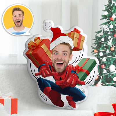 Custom Face Pillow Personalized Photo Pillow Christmas Gift Spider Man MiniMe Pillow Gifts for Chirstmas - auphotoblanket