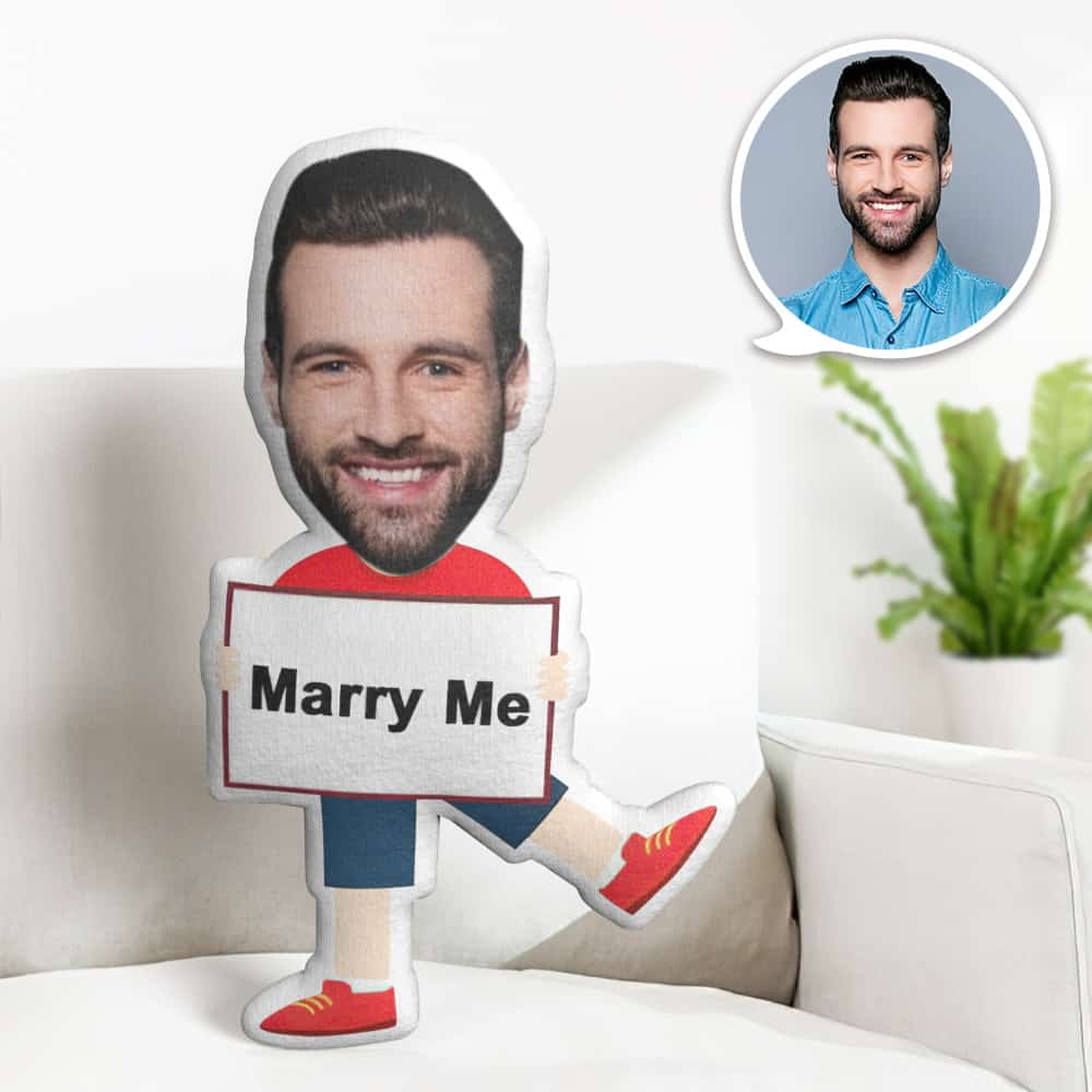 Valentine's Day Gift Custom Face Pillow, Marry Me Face Doll, the Best Gift for Lover