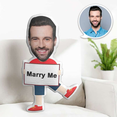 Valentine's Day Gift Custom Face Pillow, Marry Me Face Doll, the Best Gift for Lover - mysiliconefoodbag