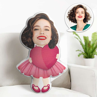 Valentine's Day Gift Custom Face Pillow, Female Holding Love Face Doll, the Best Gift for Lover - mysiliconefoodbag
