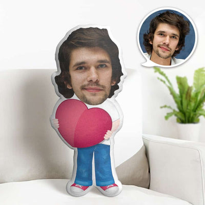 Valentine's Day Gift Custom Face Pillow, Male Holding Love Face Doll, the Best Gift for Lover - mysiliconefoodbag