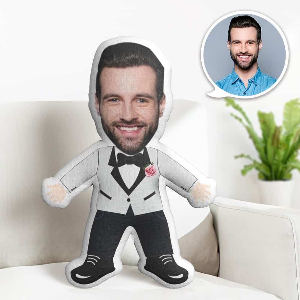 Valentine's Day Gift Custom Face Pillow, Male in Suit Face Doll, the Best Gift for Lover