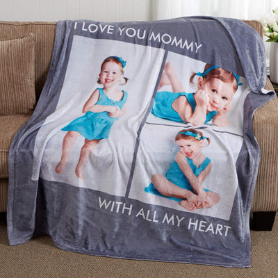 Custom Blanket with Photos Custom Blankets Personalized Photo Blankets Custom Collage Blankets with 4 Photos My Baby