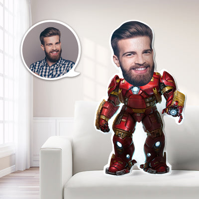 Custom Hulkbuster Armor MiniMe Pillow Face Pillow Personalized Iron Man Pillow Custom Pillow Picture Pillow Costume Pillow Doll Super Hero Toy Father's Day Gift Ideas