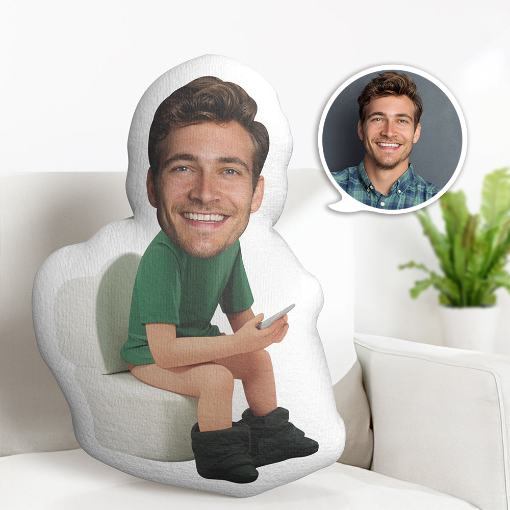 Custom Face Pillow Funny Boyfriend Photo Pillow MiniMe Doll Father's Day Gift Ideas