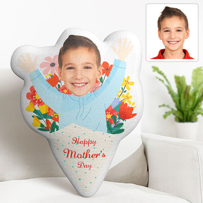 My Face Pillow Custom Photo Face Pillow Mother's Day Flower Face Pillow - mysiliconefoodbag