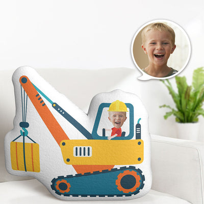 Custom Photo Pillow Crane Driver Face Doll Pillow MiniMe Personalized Pillow Gifts for Kid - mysiliconefoodbag