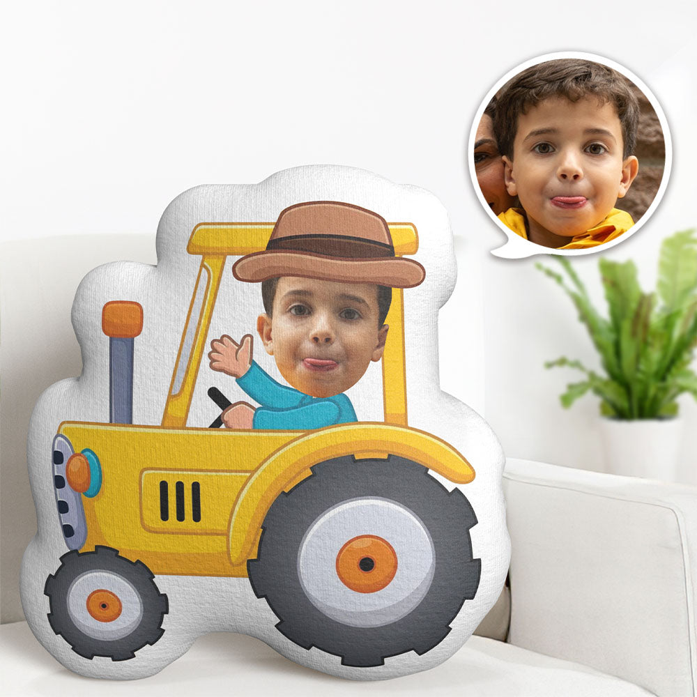 Custom Face Photo Pillow Tractor Driver My Face Doll Pillow MiniMe Personalized Pillow Gifts for Kid