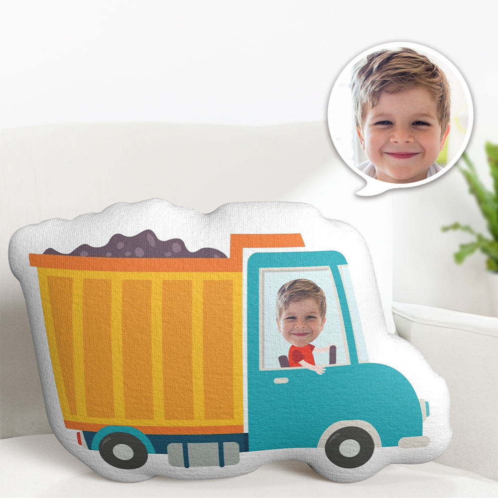 Custom Photo Pillow Truck Driver Personalized Face Doll MiniMe Pillow Gifts for Boy