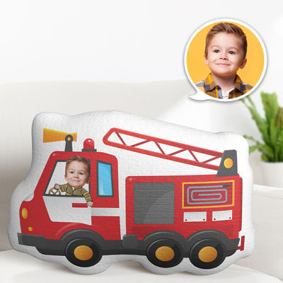 Personalized Face Pillow Fire Truck Driver Custom Photo Doll MiniMe Pillow Gifts for Kids - mysiliconefoodbag