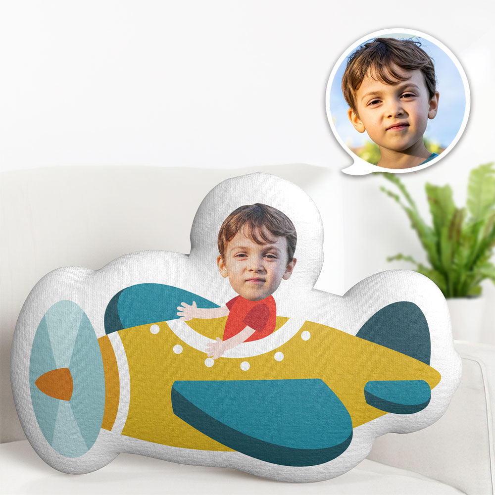Custom Face Pillow Aircraft Personalized Photo Doll MiniMe Pillow Gifts for Kids
