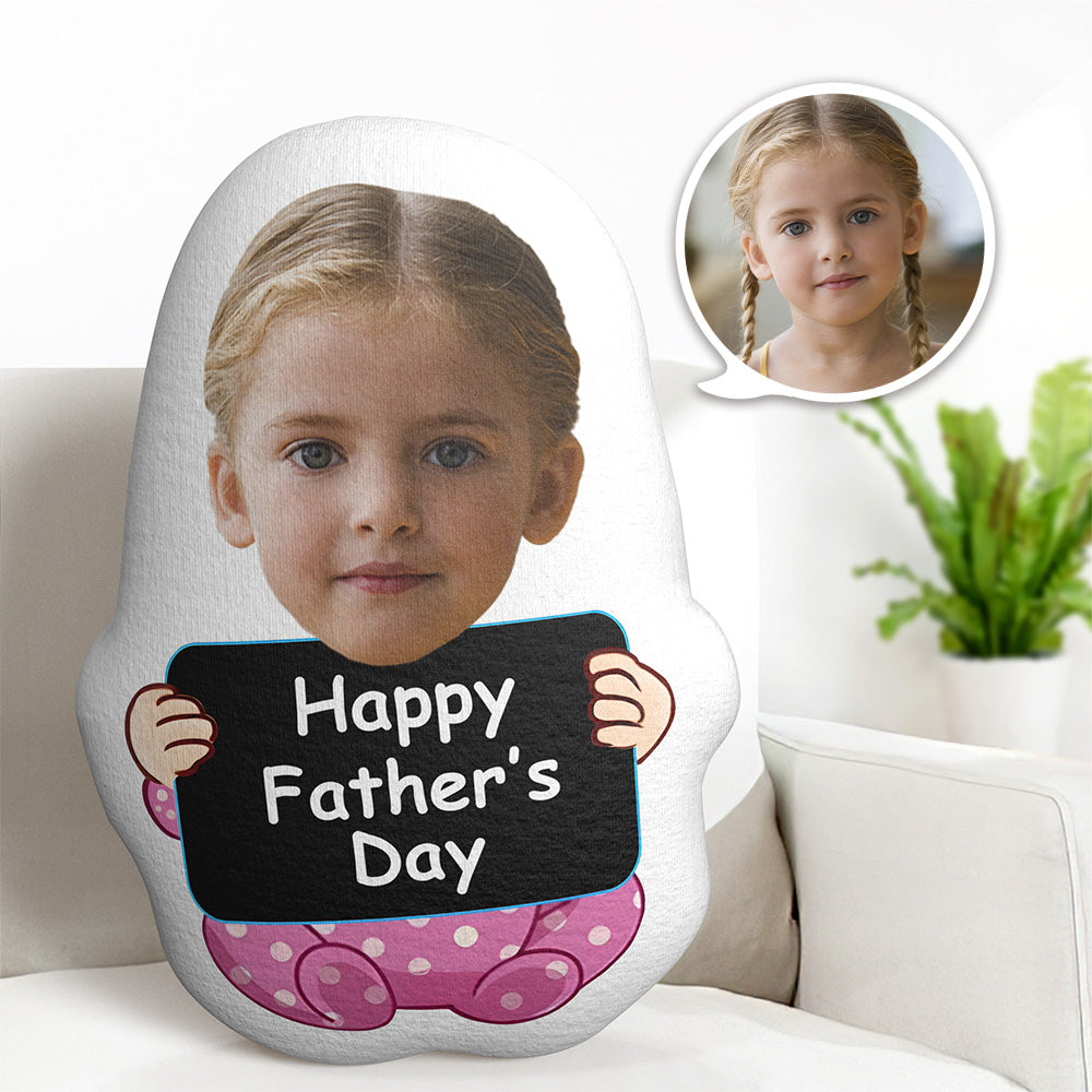 Custom Face Pillow Personalized Photo Doll MiniMe Pillow Happy Father's Day Gifts For Dad
