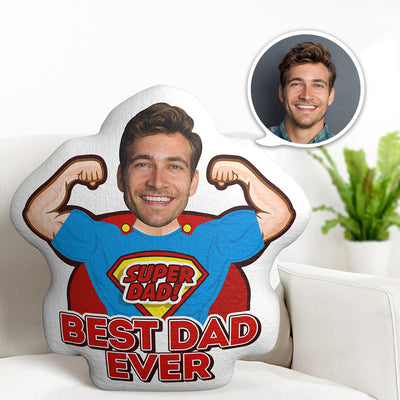 Custom Face Pillow Super Dad Personalized Photo Doll MiniMe Pillow Gifts for Him - mysiliconefoodbag
