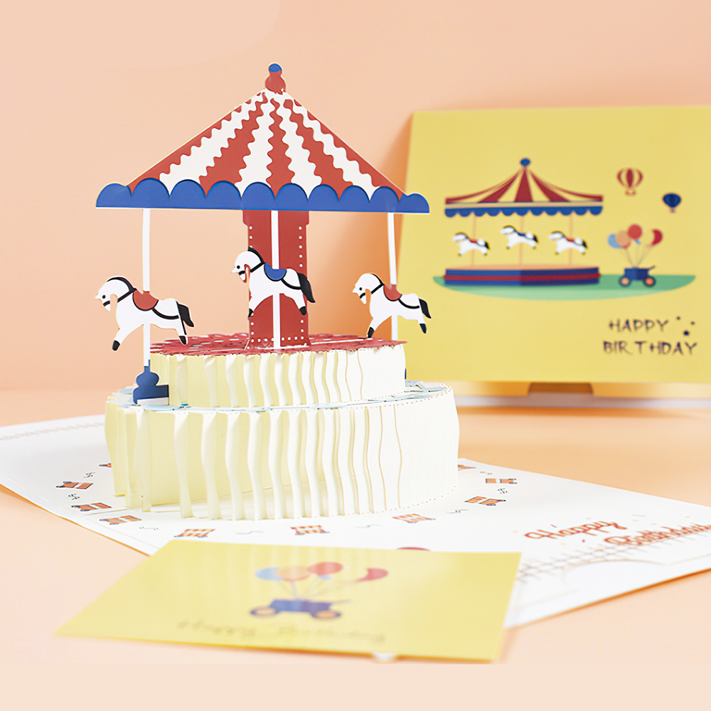 Happy Birthday 3D Pop-up Card Paper Cartoon Greeting Card