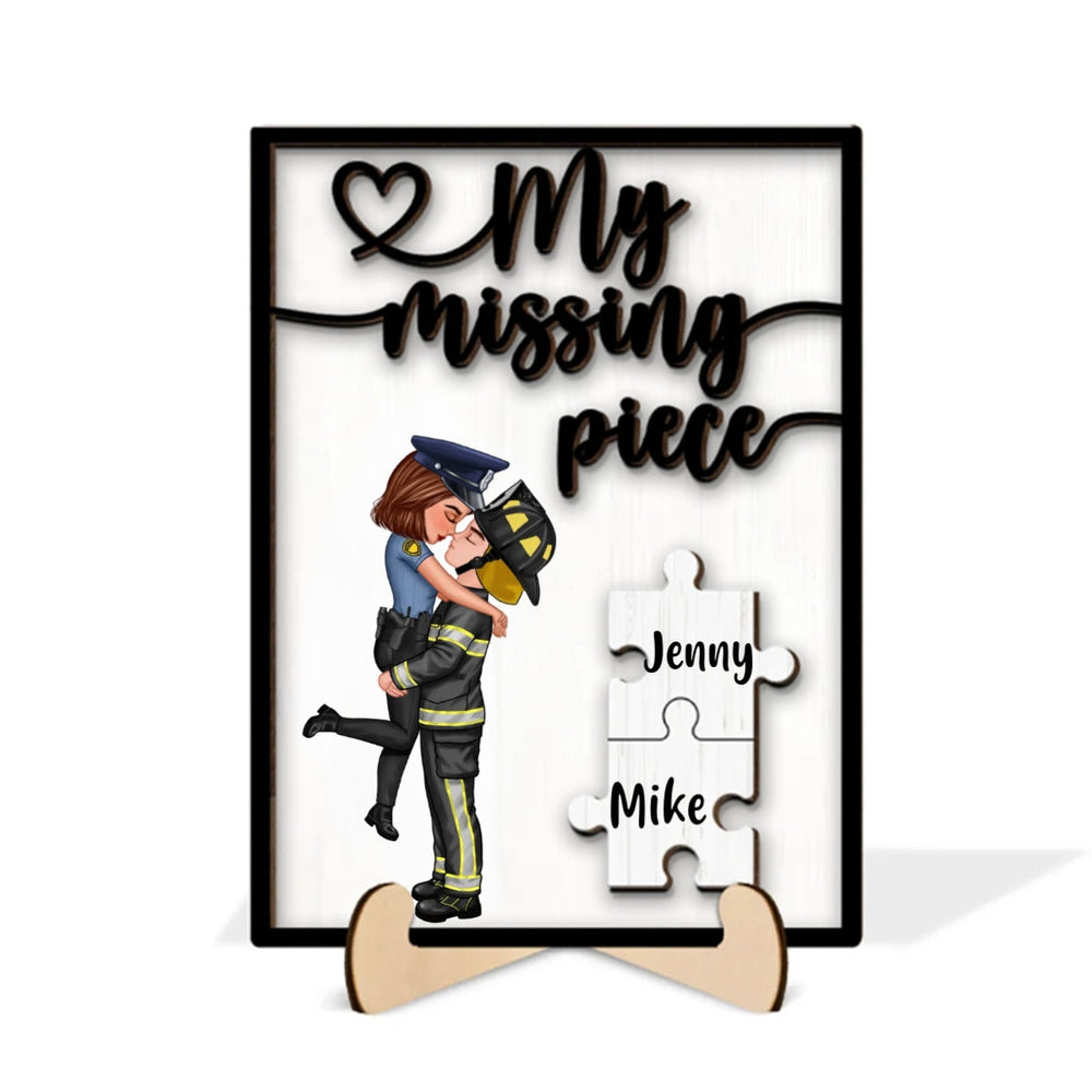 My Missing Piece Valentine's Day Gifts for Her/Him Personalized Wooden Plaque