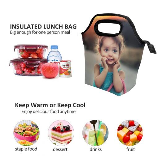 Back To School Personalized Photo Insulation Lunch Bag, Back To School Gifts For Kids Custom Lunch Box With Photo