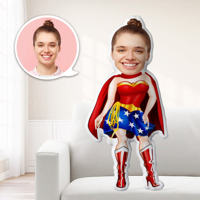 Personalized Photo Face Dolls My Face On Pillows Custom Minime Wonder Woman