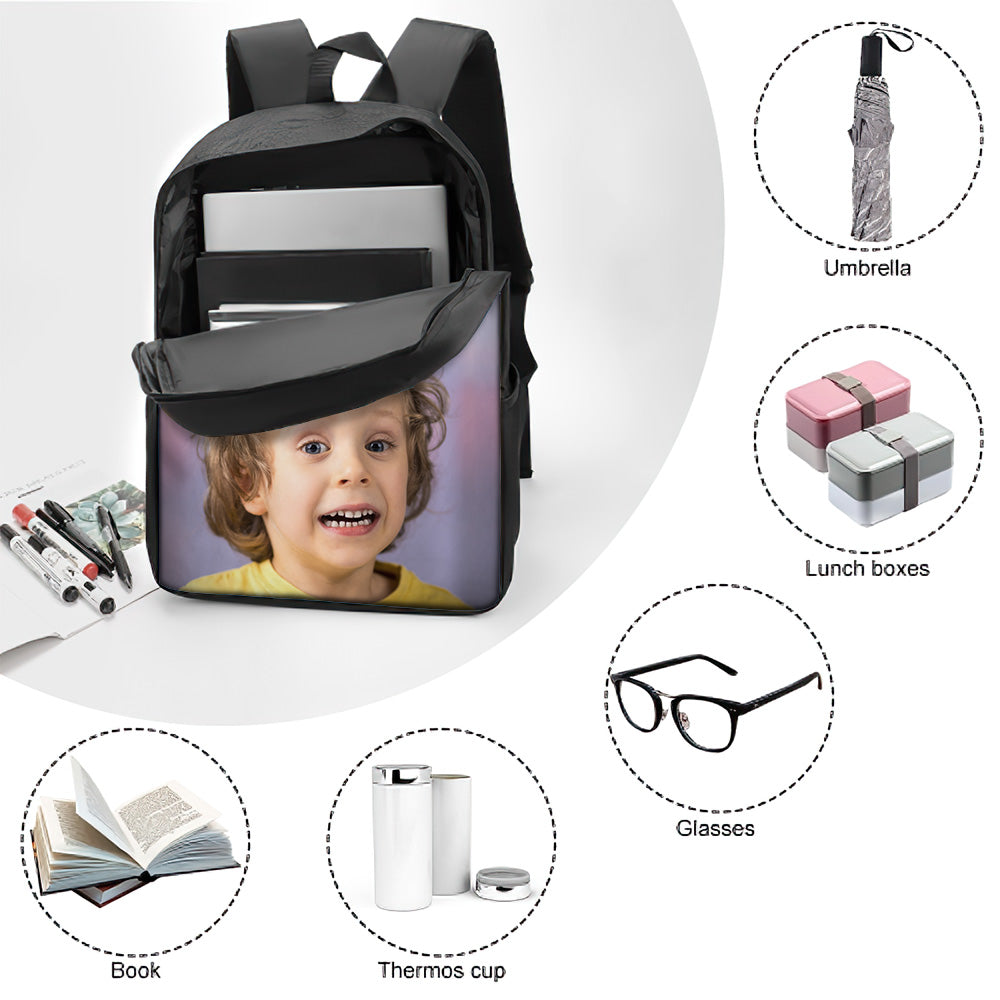 Custom Photo School Backpack, Back To School Gifts for kids, Picture Backpacks