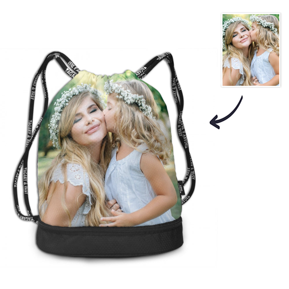 Back to School Gifts Bundle Photo Backpack Pet Bag For Supplies Custom Photo On Drawstring Sportpack