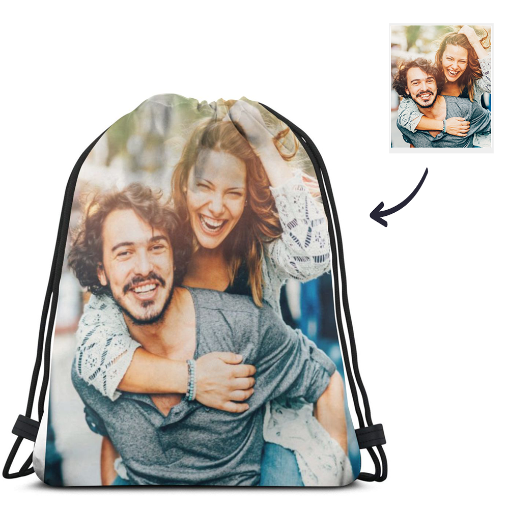 Back To School Gifts Personalized Photo Drawstring Sport Backpack