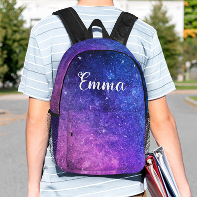 Custom Name Backpack Personalised Starry Sky School Bag - mysiliconefoodbag