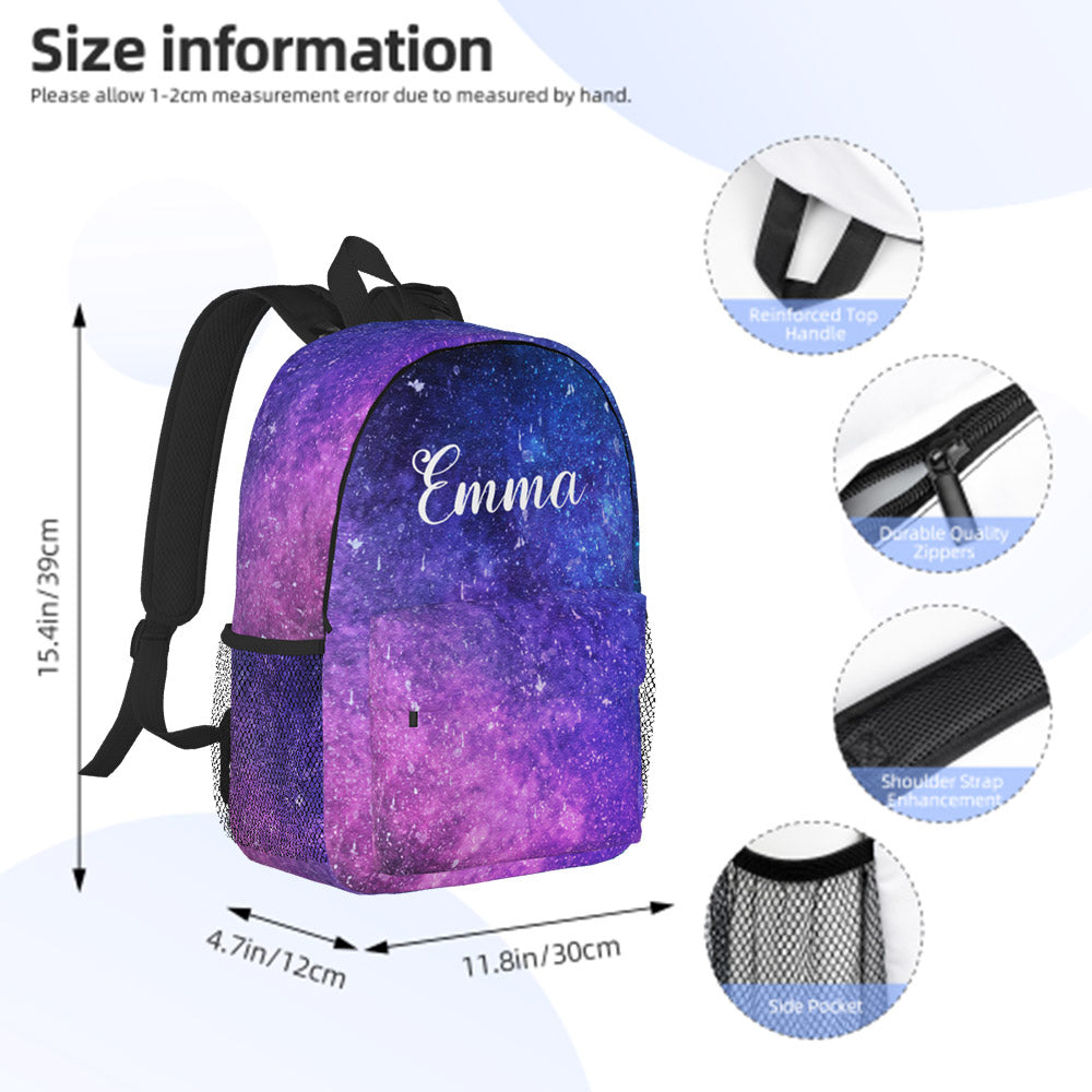 Custom Name Backpack Personalised Starry Sky School Bag