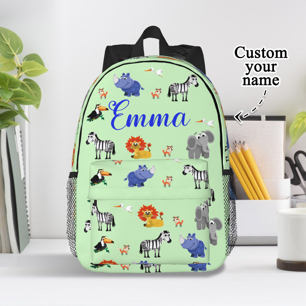 Custom Name Backpack Personalised Animal School Bag