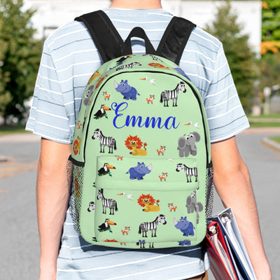 Custom Name Backpack Personalised Animal School Bag - mysiliconefoodbag