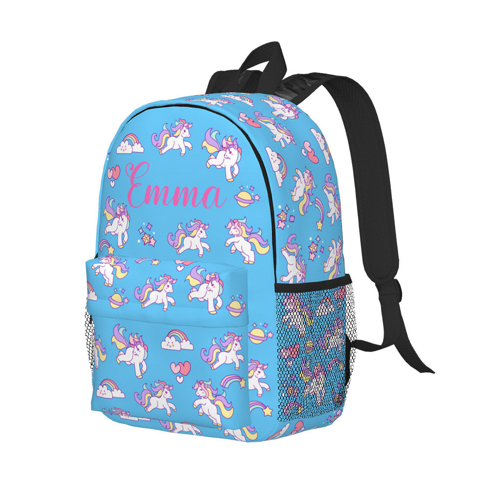 Custom Name Backpack Personalised Unicorn School Bag