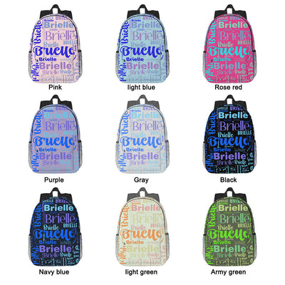 Custom Backpack Personalised Name Design School Bag - mysiliconefoodbag