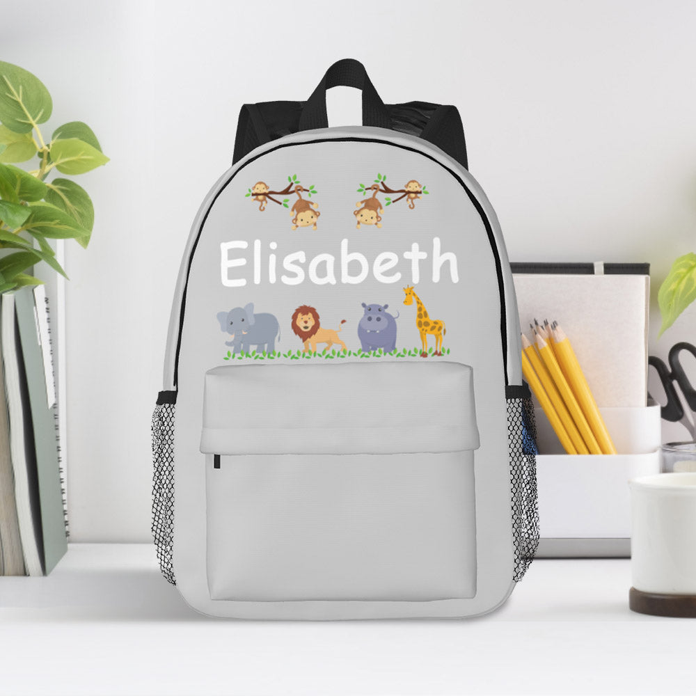 Custom Name Backpack Personalised Cute Animals School Bag for Kids